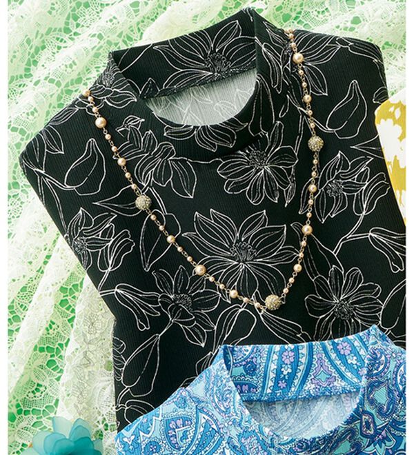 ルフラン（ルフラン）の「さらり華やかプルオーバー（カットソー）」｜黒線花柄