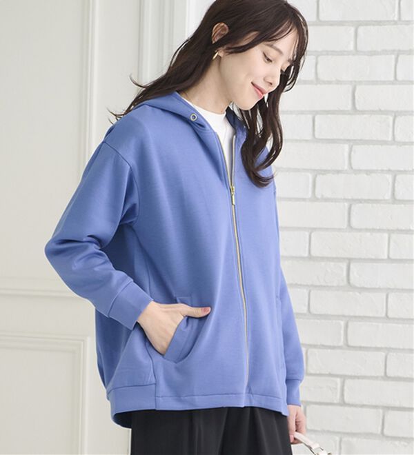 BELLUNA（ベルーナ）の「【快適Ｌａｂ．】とろみ素材裾タックパーカー（パーカー）」｜詳細画像