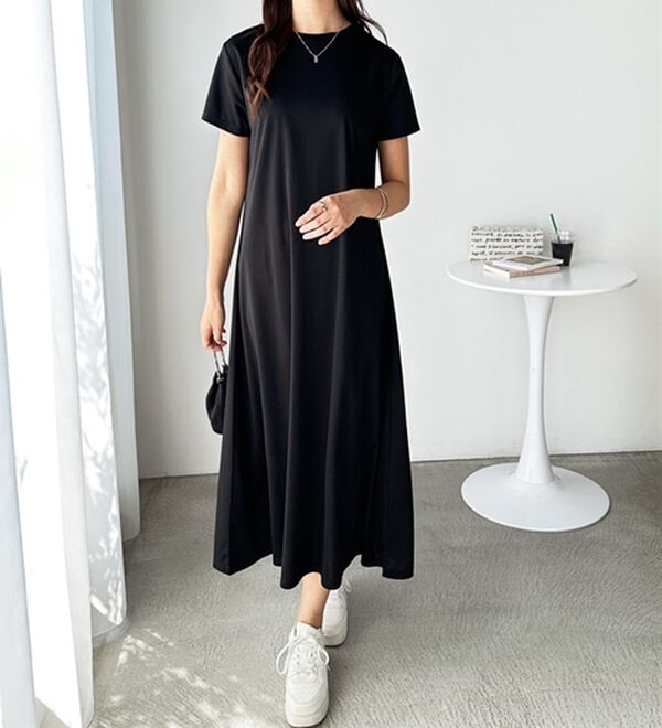 GeeRA（ジーラ）の「【接触冷感】フレアーシルエットロングワンピース（ロングワンピース）」｜詳細画像