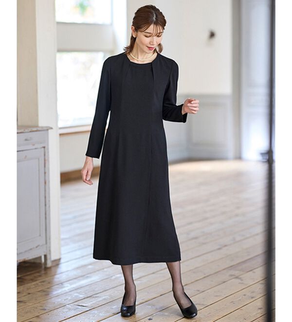 BELLUNA（ベルーナ）の「洗える！ケープボレロ付ワンピースアンサンブル（ブラックフォーマル（喪服・礼服））」｜詳細画像