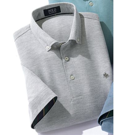 「＜ポロ・ビーシーエス＞上品５分袖ポロシャツ（メンズポロシャツ）」