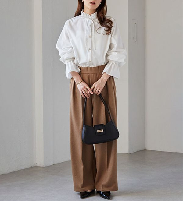 RANAN（ラナン）の「プチフリルリボン付きブラウス（ブラウス）」｜詳細画像