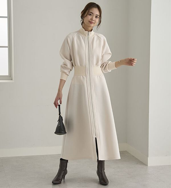 BELLUNA（ベルーナ）の「【ＳＭＡＲＴ　ＥＣＯ　ＪＥＲＳＥＹ】リブ切替ワンピース（ロングワンピース）」｜詳細画像