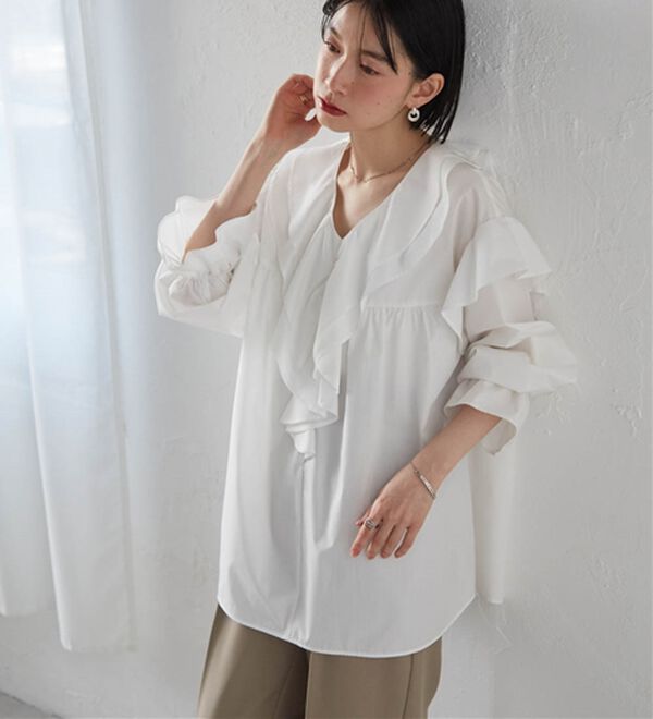 RANAN（ラナン）の「ビッグカラーフリルブラウス（ブラウス）」｜詳細画像