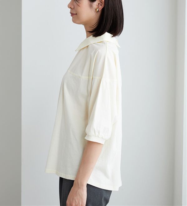 BELLUNA（ベルーナ）の「衿付き異素材切替プルオーバー（カットソー）」｜詳細画像