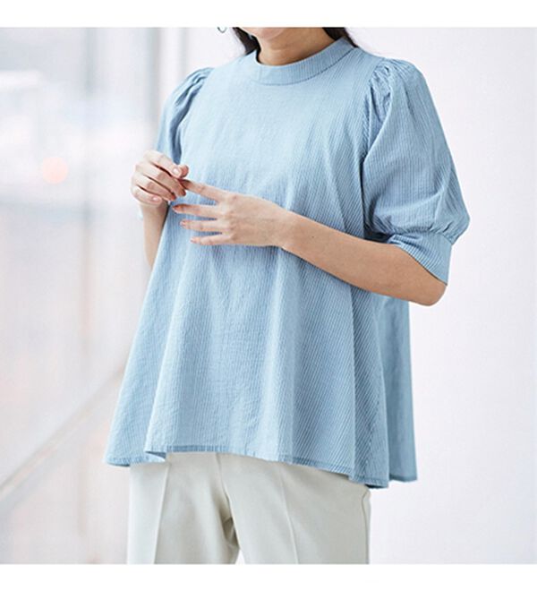 BELLUNA（ベルーナ）の「綿１００％サラポコバックリボンブラウス（ブラウス）」｜詳細画像