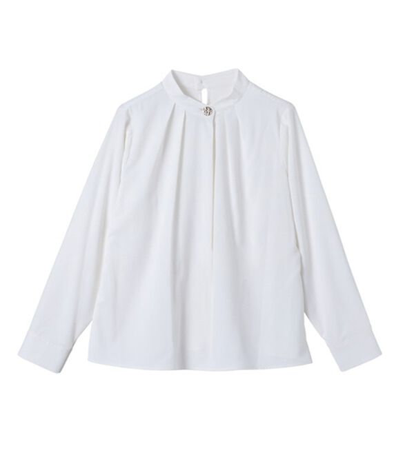 GeeRA（ジーラ）の「ビッグ釦バンドカラーブラウス（ブラウス）」｜詳細画像