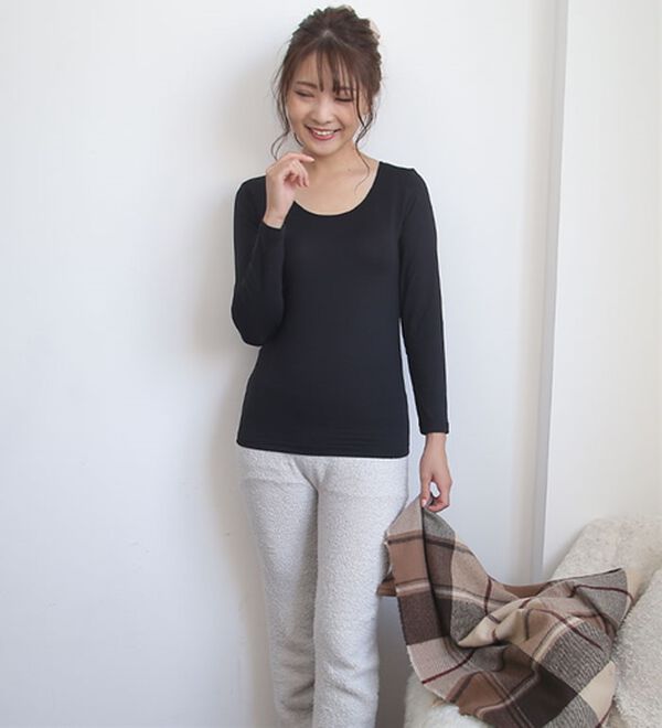A HAPPY MARILYN（アハッピーマリリン）の「【３Ｌ～８Ｌ】【裏起毛】リッチタッチクルーネックプルオーバー（カットソー）」｜詳細画像