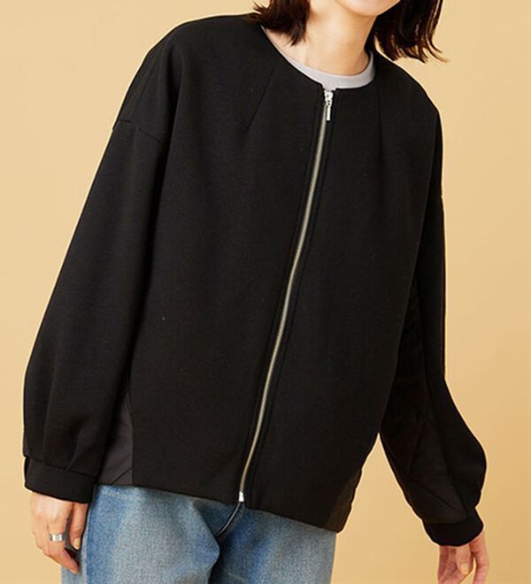 BELLUNA（ベルーナ）の「中わたキルト切替ノーカラージャケット（ノーカラージャケット）」｜詳細画像