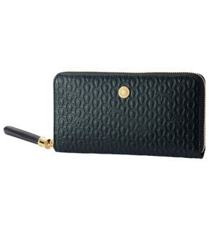 「豊岡工房　イタリア製牛革　馬九行久（うまくいく）財布（メンズ財布・パスケース）」｜ブラック