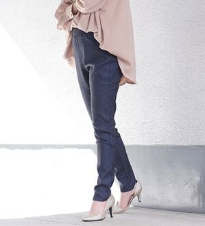 A HAPPY MARILYN（アハッピーマリリン）の「【Ｍ～８Ｌ】楽ちん暖かスキニーパンツ（スリム・スキニーパンツ）」｜デニムネイビー