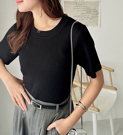 GeeRA（ジーラ）の「編地切替ニットトップス（ニット・セーター）」