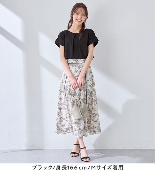 alotta（アロッタ）の「ひんやりタックデザインＴシャツ（カットソー）」｜詳細画像