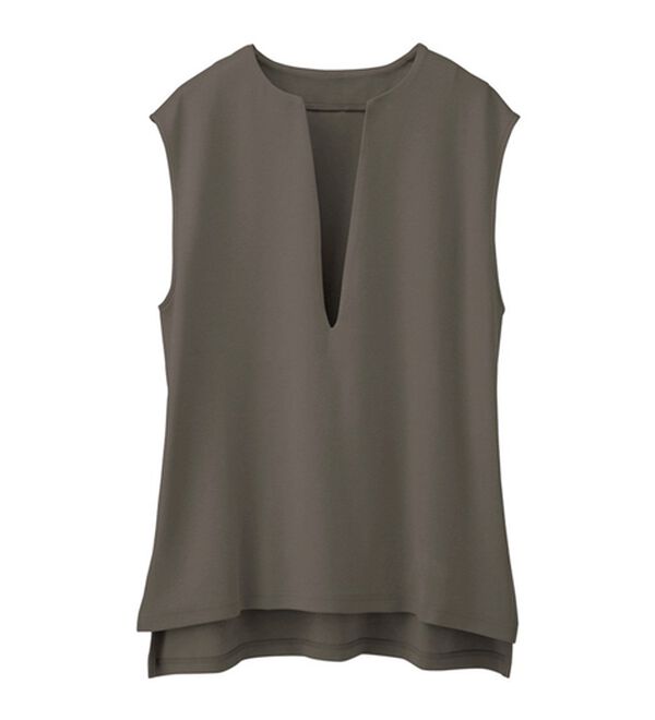 RANAN（ラナン）の「きれい見せ深Ｖネックカットソーベスト（ベスト）」｜詳細画像