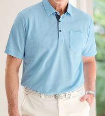 「＜パトリチオ　フランチェスカ＞ラクしてきちんと涼感サッカーポロシャツ（メンズポロシャツ）」