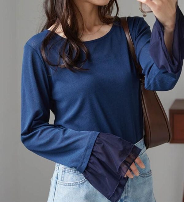 RANAN（ラナン）の「フレアーチュール袖スラブシアーＴ（カットソー）」｜詳細画像