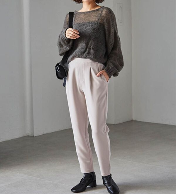 RANAN（ラナン）の「【選べる股下】美脚シルエットタックパンツ（股下６１・６５ｃｍ）（フルレングスパンツ）」｜詳細画像