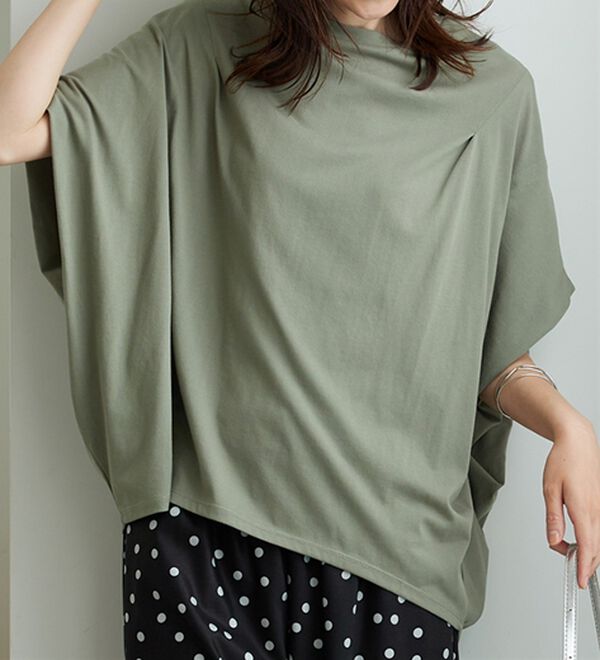 BELLUNA（ベルーナ）の「【接触冷感】二の腕隠れる！ドルマンチュニック（チュニック）」｜詳細画像