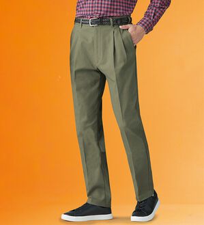 「＜コムルヴァン・オム＞＋８．９&deg;Ｃの素材ツータックチノパンツ（メンズチノパンツ）」｜詳細画像