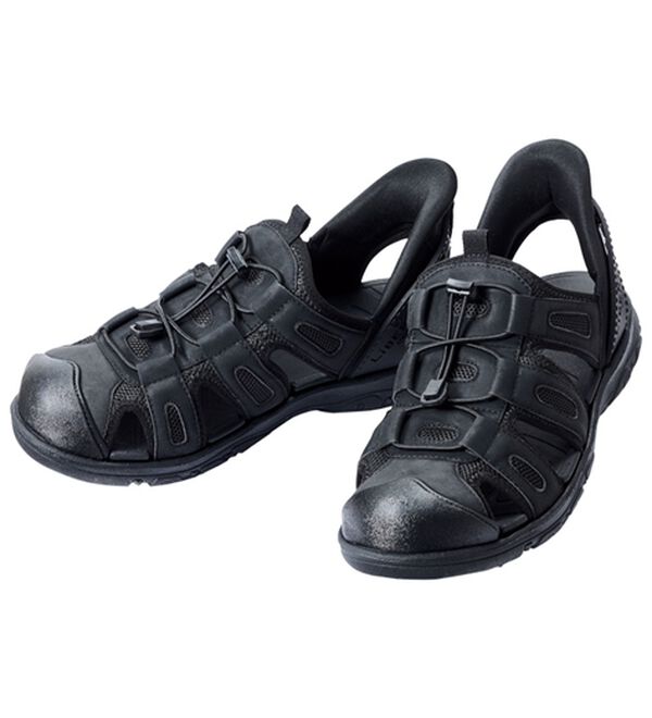 「＜リベルトエドウイン＞立ったまま履けるスニーカーサンダル（メンズサンダル）」｜ブラック