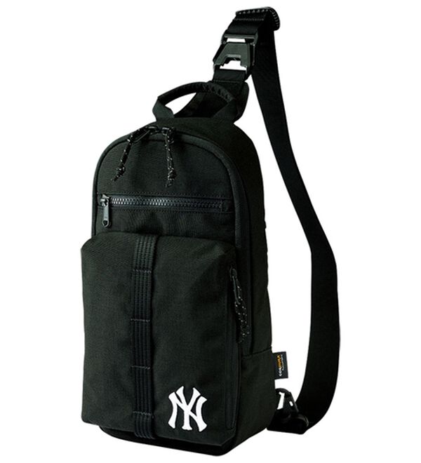 「＜ＭＬＢ＞タフネスボディバッグ（メンズショルダーバッグ）」｜ヤンキース・ブラック