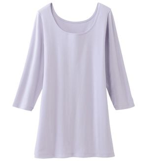 「素肌よろこぶオーガニックコットン７分袖（肌着・インナーウェア）」｜ラベンダー