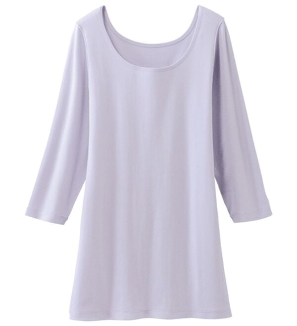 「素肌よろこぶオーガニックコットン７分袖（肌着・インナーウェア）」｜ラベンダー