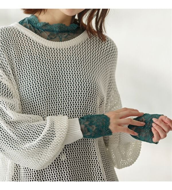 YU'NOW（ユナウ）の「吸湿発熱あったかインナーハイネックレースインナー（肌着・インナーウェア）」｜詳細画像