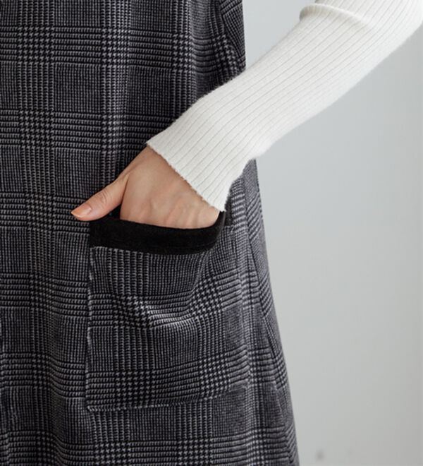 BELLUNA（ベルーナ）の「なめらか裏ベロアジャンパースカート（ジャンパースカート）」｜詳細画像