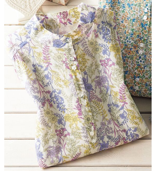 ルフラン（ルフラン）の「小花柄ハイネックブラウス（ブラウス）」｜パープル系