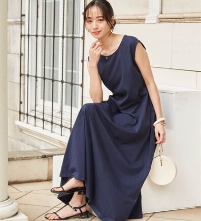 RANAN（ラナン）の「綿１００％フレアーロングワンピース（ロングワンピース）」