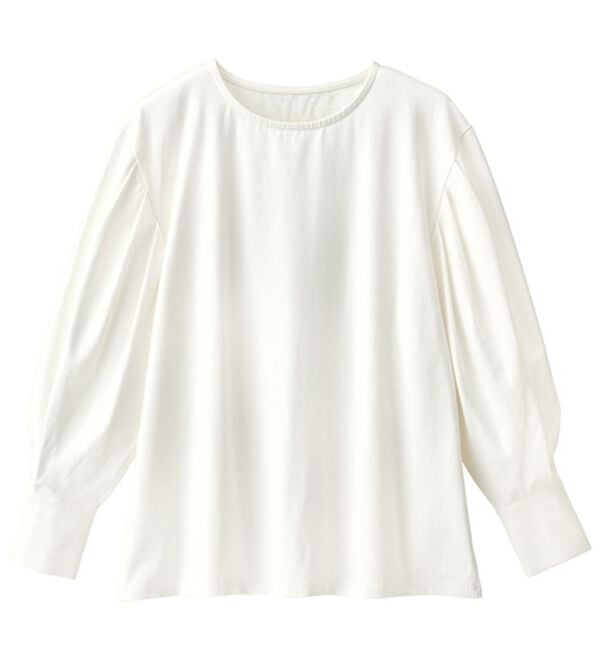 RANAN（ラナン）の「タックスリーブカットソープルオーバー（カットソー）」｜オフホワイト