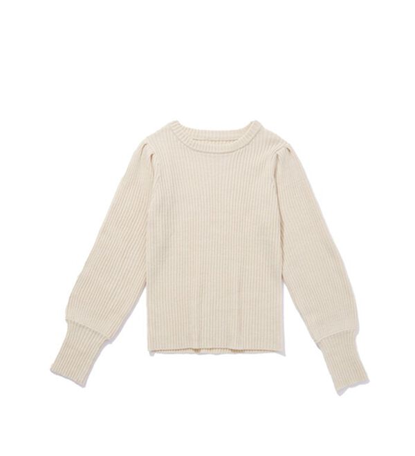 GeeRA（ジーラ）の「パフスリーブ袖ボタン着回しリブニット（ニット・セーター）」｜詳細画像