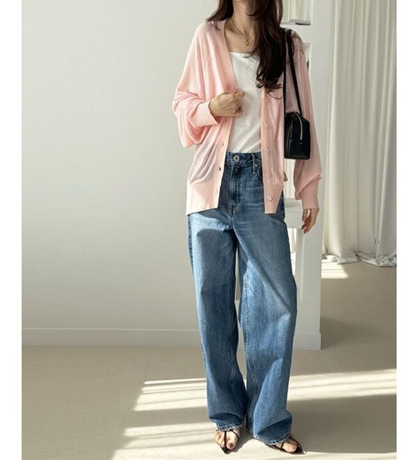 GeeRA（ジーラ）の「接触冷感！Ｖネックカーディガン（ニットカーディガン）」｜詳細画像