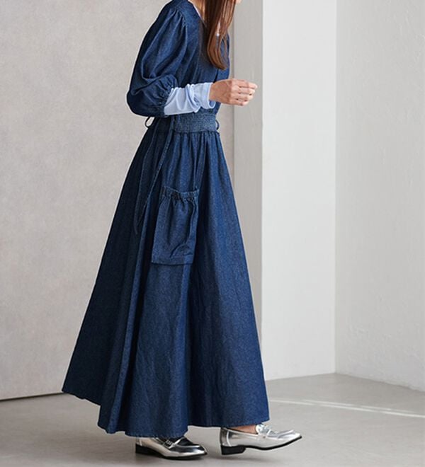 RANAN（ラナン）の「パフスリーブデニムワンピース（その他ワンピース）」｜詳細画像