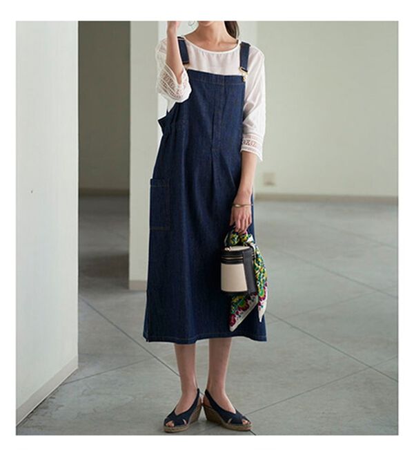 BELLUNA（ベルーナ）の「大人のデニム素材サロペット（ジャンパースカート）」｜詳細画像