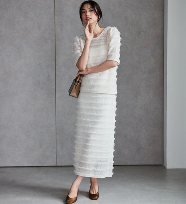 RANAN（ラナン）の「フリルレースパフスリーブトップス（カットソー）」｜詳細画像