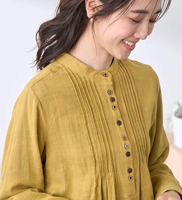 BELLUNA（ベルーナ）の「綿１００％ダブルガーゼオーバーブラウス（ブラウス）」｜詳細画像