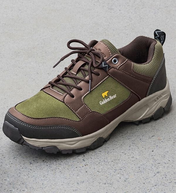 「＜ゴールデンベア＞防水設計シューズ（メンズスニーカー）」｜ショートカーキ