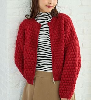 Viola e Viola（ヴィオラ エ ヴィオラ）の「ポコポコニットダブルジップカーディガン（ニットカーディガン）」｜詳細画像