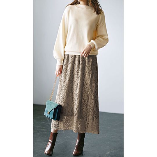 フラワーレースロングスカート - ベルーナ【公式】