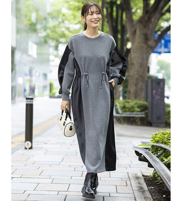 BELLUNA（ベルーナ）の「異素材切替ドロストワンピース（その他ワンピース）」｜詳細画像