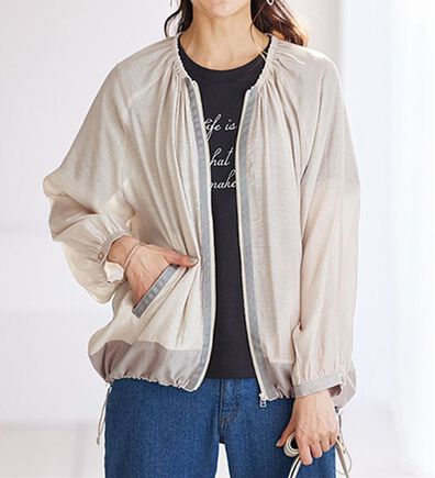 BELLUNA（ベルーナ）の「異素材切替シアー素材ブルゾン（ブルゾン）」