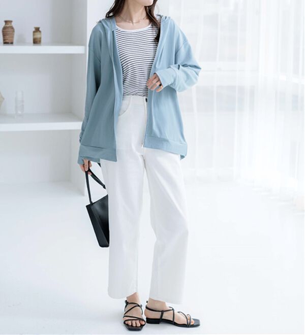 BELLUNA（ベルーナ）の「【接触冷感】絶対に焼けたくない！後プリーツＵＶパーカー（パーカー）」｜詳細画像