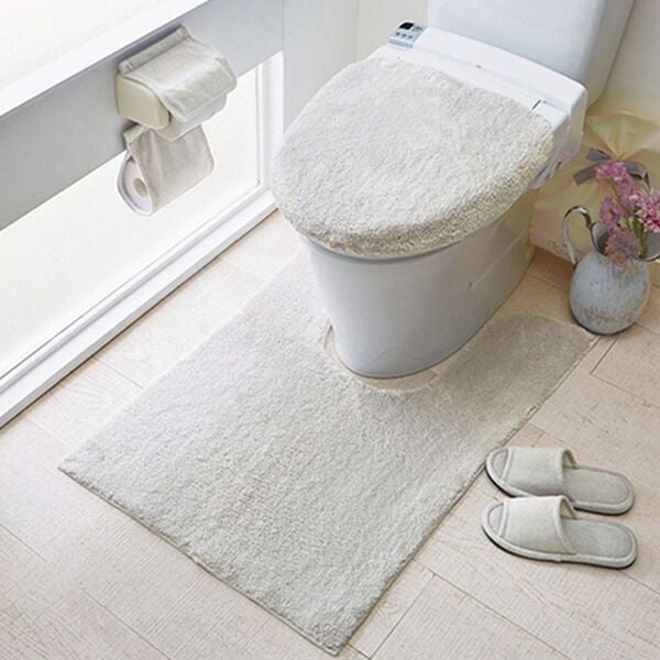 iellio（イエリオ）の「ふわふわマイクロ素材のトイレマット＜抗菌防臭・ロングマット・耳長マット・フタカバー・ジャンボマット＞（トイレマット）」｜グレー
