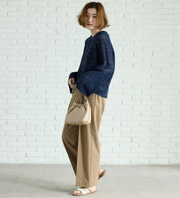 BELLUNA（ベルーナ）の「スパンコール付透かし編みニットプルオーバー（ニット・セーター）」｜詳細画像