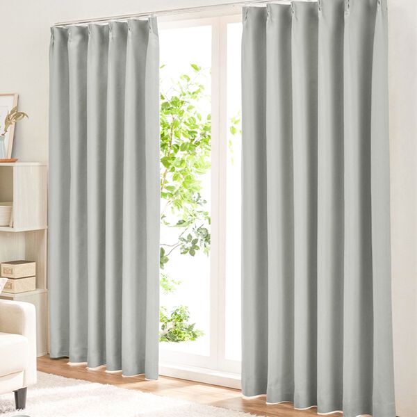 遮熱、遮光、防音カーテン 二枚組　カーテンフックつき　未使用　サンコロナ 遮熱、遮光、防音カーテン 二枚組 カーテンフックつき 未使用