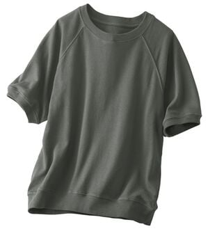 BELLUNA（ベルーナ）の「≪ＨｕｇＲｅａｍコットン≫裏毛半袖プルオーバー（カットソー）」｜チャコール