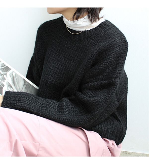 GeeRA（ジーラ）の「起毛ショート丈ニットプルオーバー（ニット・セーター）」｜詳細画像