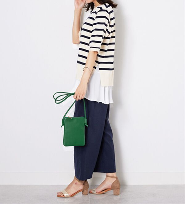 BELLUNA（ベルーナ）の「【2点セット】バックスリットボーダーニットアンサンブル（ニット・セーター）」｜詳細画像